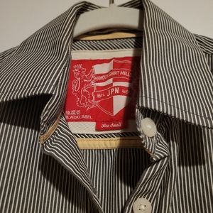 SUPERDRY Superior Quality Cotton Shirt - Navy w/White Stripe